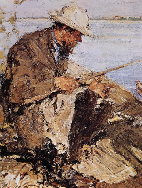 Father is Fishing, Nikolay Fechin